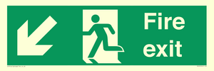 Fire Exit Down Left sign